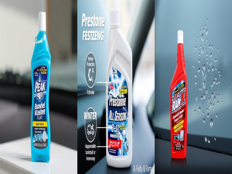 Top-rated windshield wiper fluid brands on display